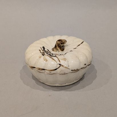 China. Stoneware spice box featuring a cucurbit....