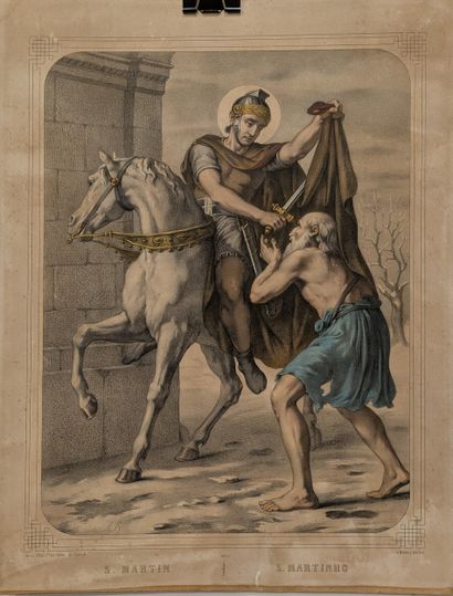 Set of black lithographs, aquatints, etchings:...
