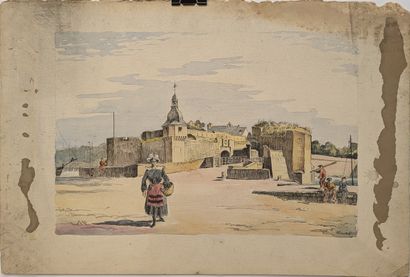 Set of watercolors: - G.P. GREEN. View of...