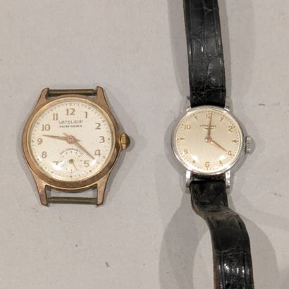 Steel ladies' watch, round case, champagne...