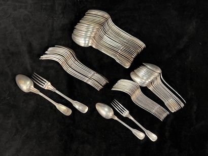 Set of silver-plated cutlery menagères, filet...
