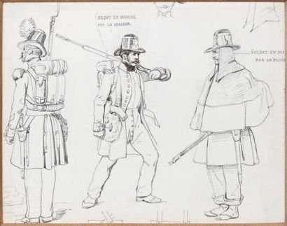 Eugène LAMI (1800-1890)
ETUDE DE SOLDATS...
