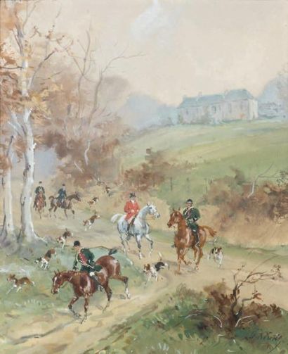 Baron Karl REILLE (1886-1974)
CHASSE A COURRE,...