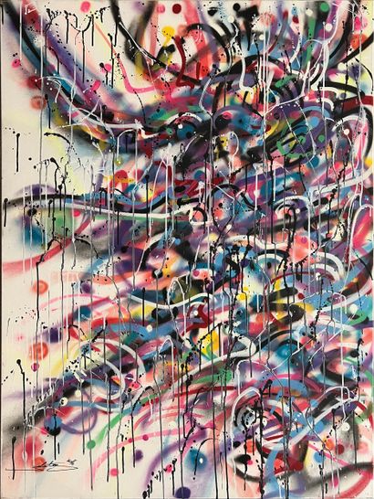ZOKATOS (b. 1984): LE CIEL ATTENDRA. Mixed...