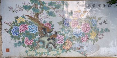 Pair of large rectangular porcelain plates...
