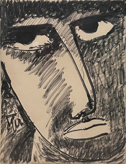 Emilio GILIOLI (1911-1977): PORTRAIT. Ink,...
