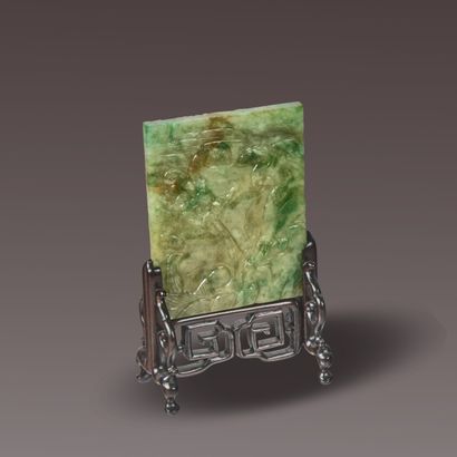CHINA - 19th century. Small screen in green...