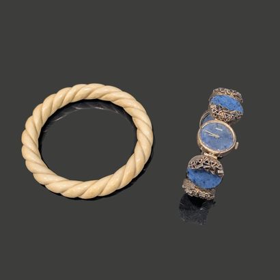 Montre de dame en argent (925), le boîtier...