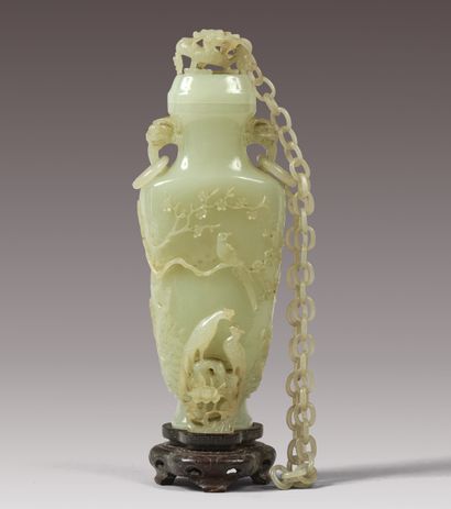 CHINA - 19th century. Celadon jade (nephrite)...