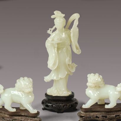 CHINA - 20th century. White jade (nephrite)...