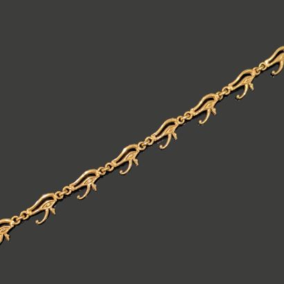 Petit bracelet en or jaune 18K (750), chaque...