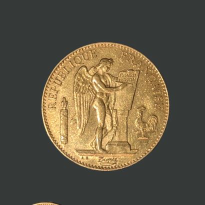 FRANCE. Pièce de cent francs en or jaune....