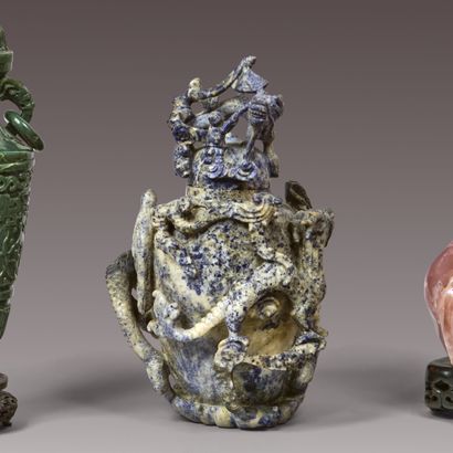 CHINA - 20th century. Covered sodalite incense...