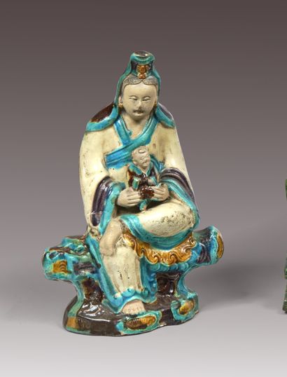 CHINE - Dynastie MING (1368-1644). Statue...