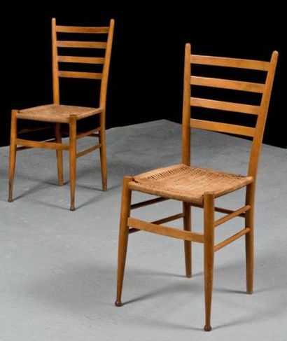 TRAVAIL ITALIEN
Paire de chaises en bois...