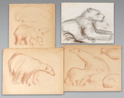 André MARGAT (1903-1999)
«Lionne et ours»...