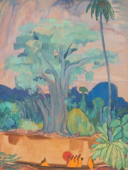 André MAIRE (1898-1984)
«Bonzes sur une pirogue»...