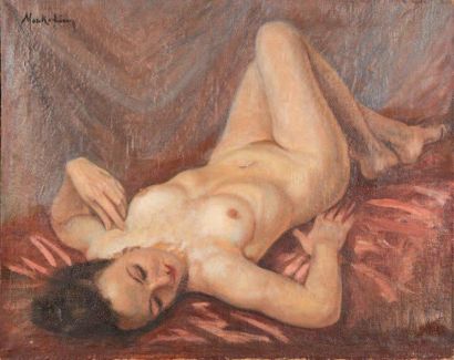 Z. MOSKOFIAN
«Nu féminin allongé» Huile sur...