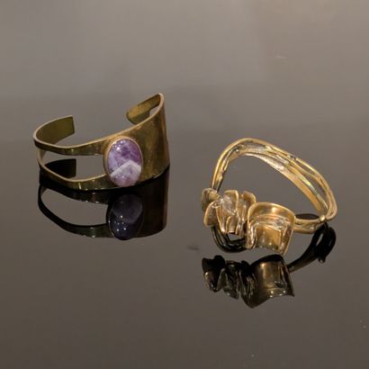 Modern work: - openwork gold-plated bangle...