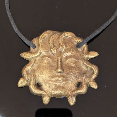 Large bronze pendant featuring Medusa. Mid-twentieth...