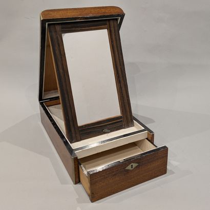 A mahogany and mahogany veneer toilet case...
