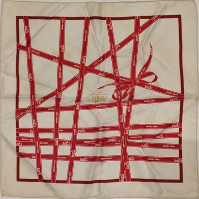 HERMES Paris. Two printed silk gavroches,...