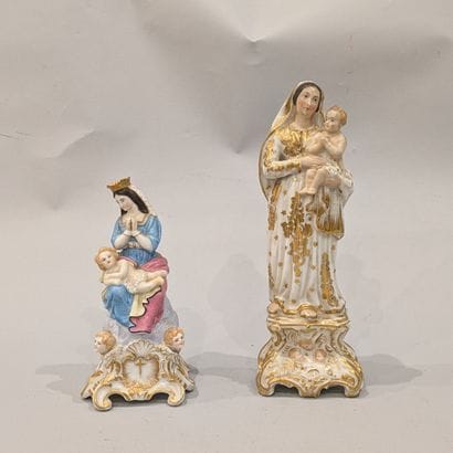 Religiosa. Deux statuettes de Vierge à l'Enfant...