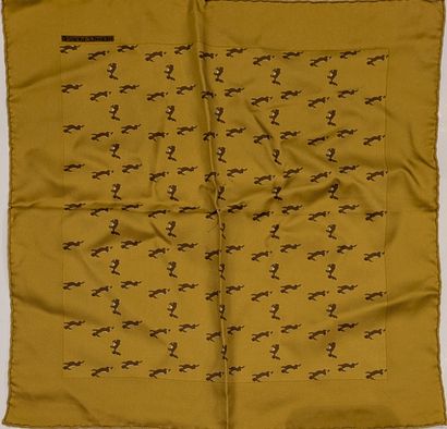 HERMES Paris. Two printed silk gavroches,...