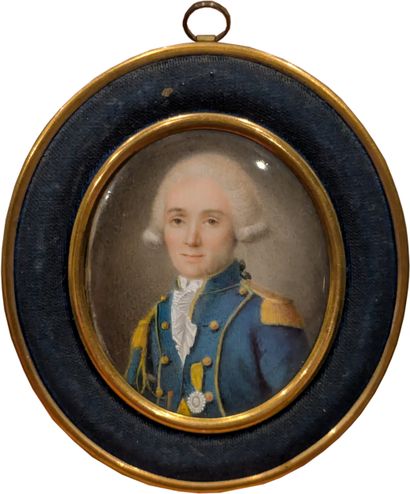 Deux médaillons ovales contenant des miniatures...