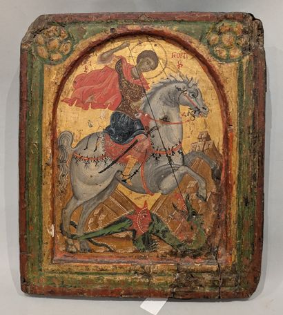16th century CRETOISE school: SAINT GEORGEs...