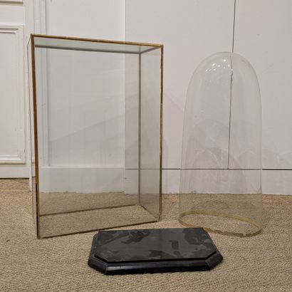 Two glass globes, one oval and domed (H....