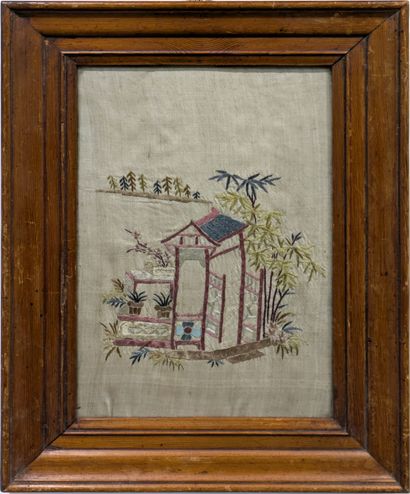 China, 20th century. Set of six polychrome...