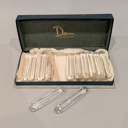 DAUM France. Set of twelve crystal knife-holders,...