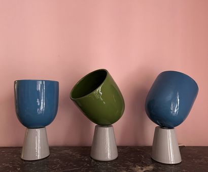 Manufacture MARCOROCCO. Paire de lampes et...