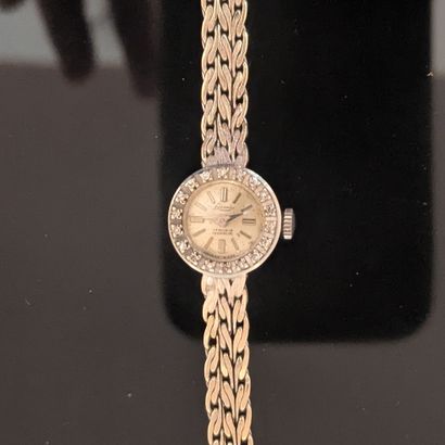 Montre bracelet de dame en or gris 18K (750),...