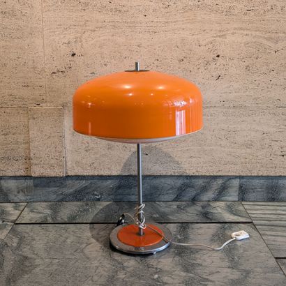 Lamp in ABS and chromed metal, with orange...