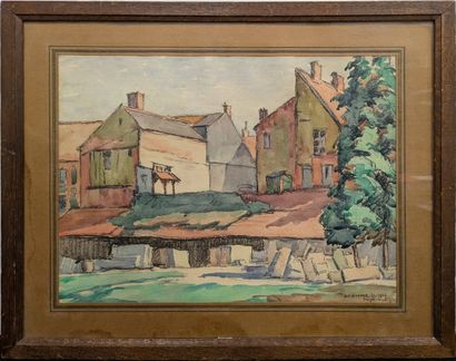 H.C. DUPONT*** : VUE DE L'AIGLE, ORNE. Aquarelle,...