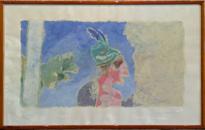 BONAMI*** : PORTRAIT DE FEMME AU CHAPEAU...