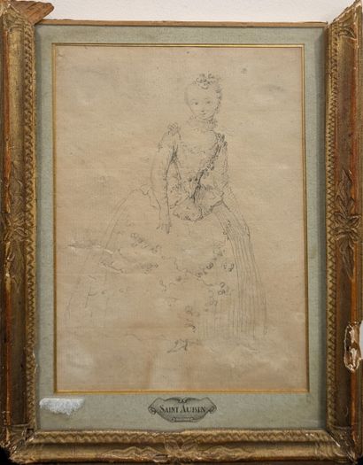 Augustin DE SAINT-AUBIN (1736-1807), attribué...