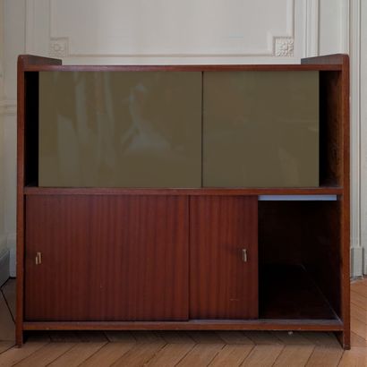 Rosewood veneered filing cabinet, front with...