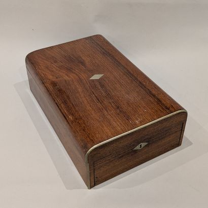 A mahogany and mahogany veneer toilet case...