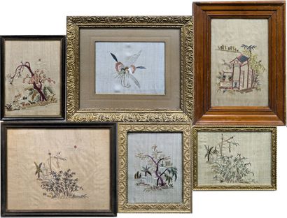 China, 20th century. Set of six polychrome...