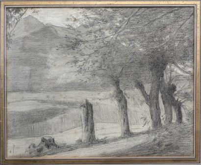 Ecole du début du XXe siècle : PAYSAGE DE...