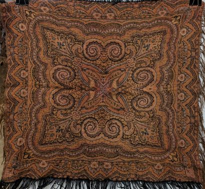 Three small shawls in wool or cashmere. 96...