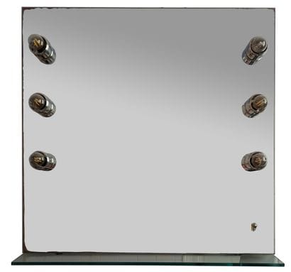 Quadrangular bathroom mirror, framed by six...