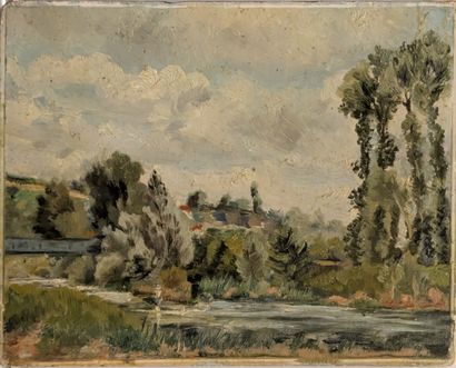 Ecole FRANCAISE du XXe siècle : PAYSAGE DE...