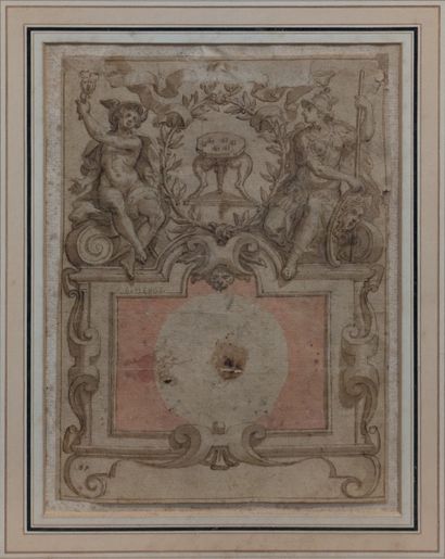 Ecole ITALIENNE du XVIe siècle : CARTOUCHE...