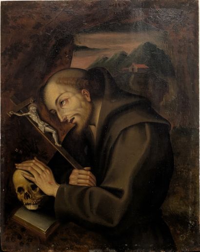 Ecole ITALIENNE du XVIIIe siècle : SAINT-FRANCOIS...