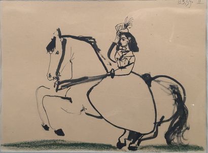 D'après Pablo PICASSO : CAVALIERE. Impression...