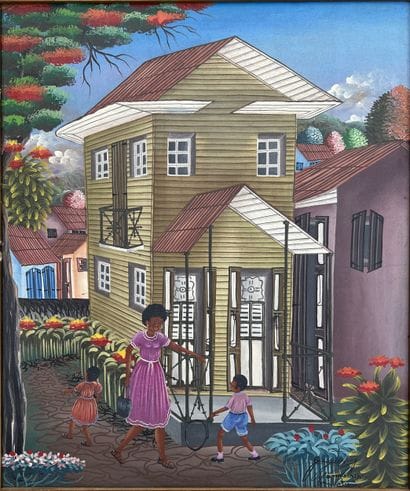 Ecole HAITIENNE contemporaine : MERE ET ENFANTS...